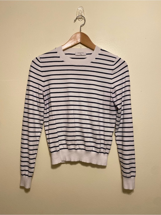 Babaton Sweaters - Babaton White and Navy Striped Crewneck Sweater. Size S